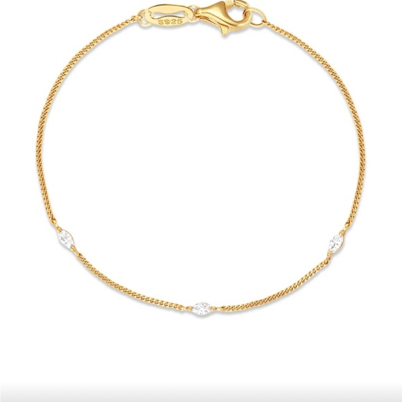 Silver Dainty Diamond bracelet Q680 - Picture 2 of 7